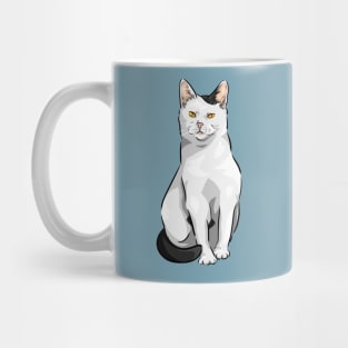 White and Black Cute Cat Mug